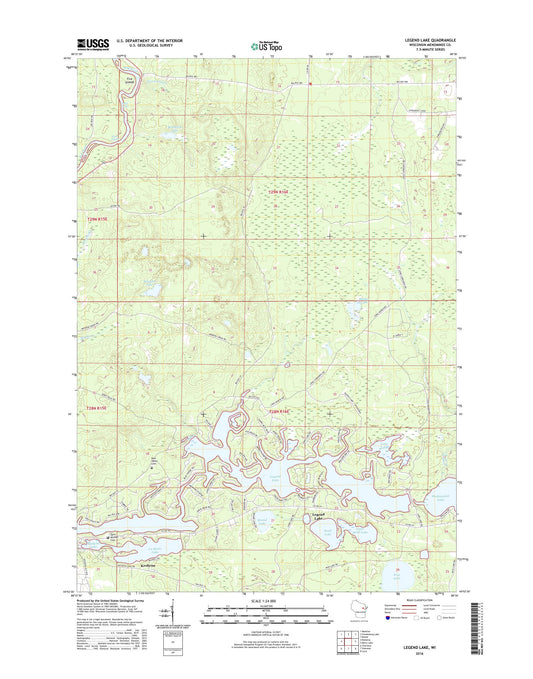 Legend Lake Wisconsin US Topo Map Image