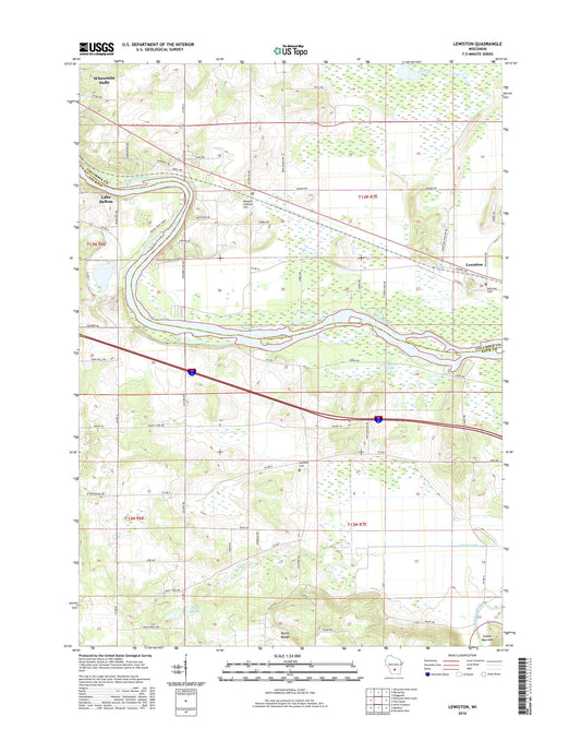 Lewiston Wisconsin US Topo Map Image