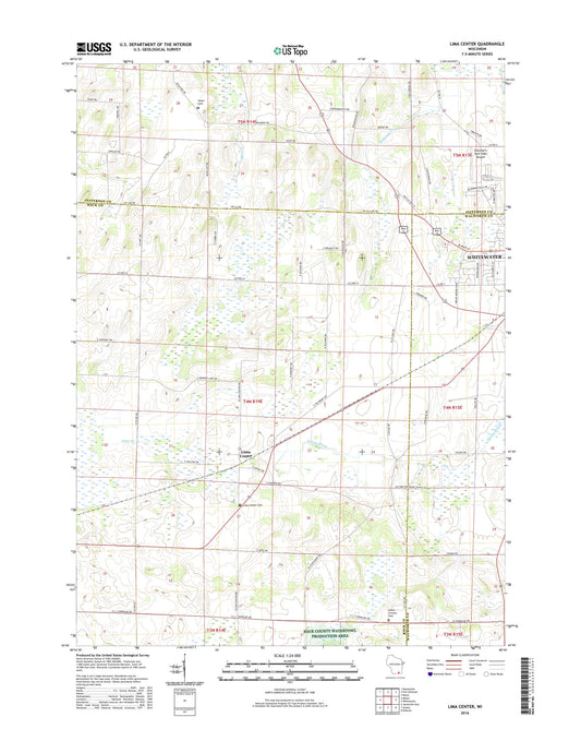 Lima Center Wisconsin US Topo Map Image