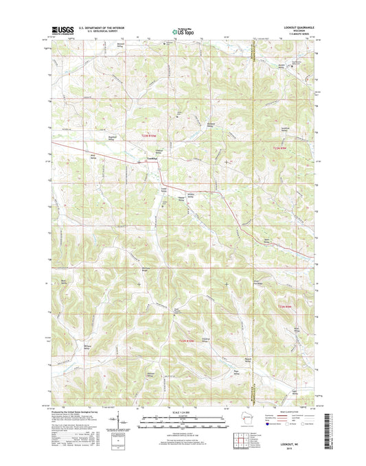 Lookout Wisconsin US Topo Map Image