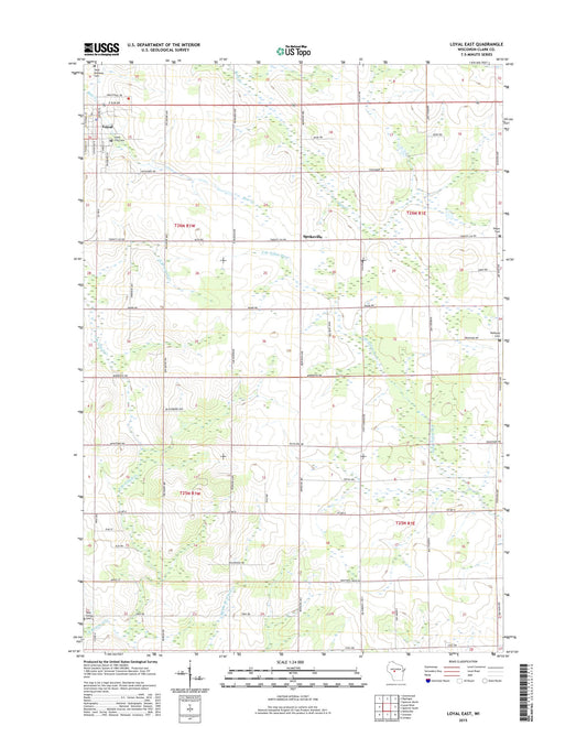 Loyal East Wisconsin US Topo Map Image