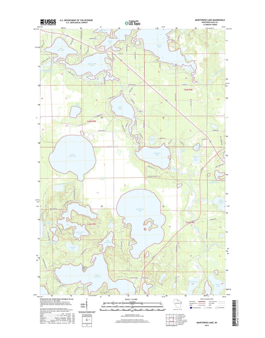 Manitowish Lake Wisconsin US Topo Map Image