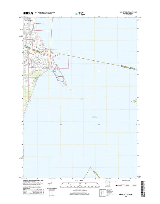 Marinette East Wisconsin US Topo Map Image