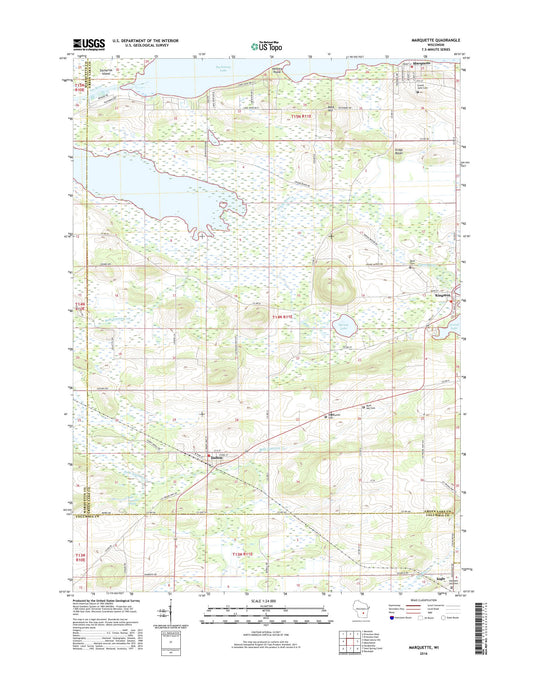 Marquette Wisconsin US Topo Map Image