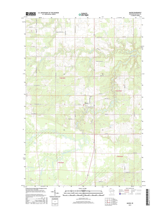 Mason Wisconsin US Topo Map Image