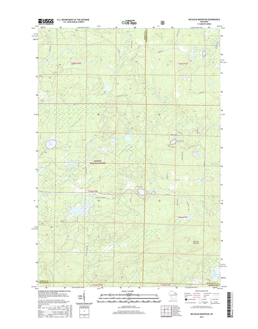McCaslin Mountain Wisconsin US Topo Map Image