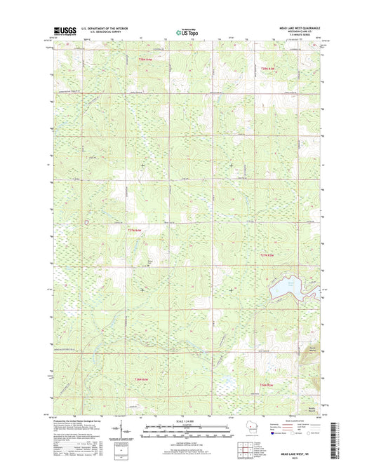 Mead Lake West Wisconsin US Topo Map Image
