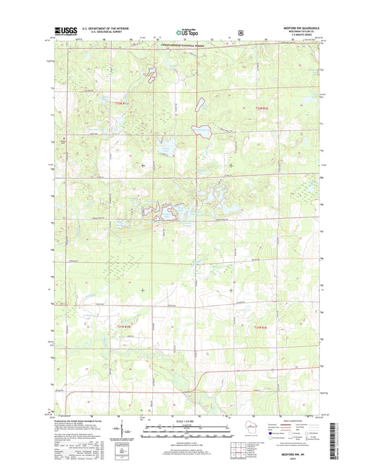 Medford NW Wisconsin US Topo Map Image