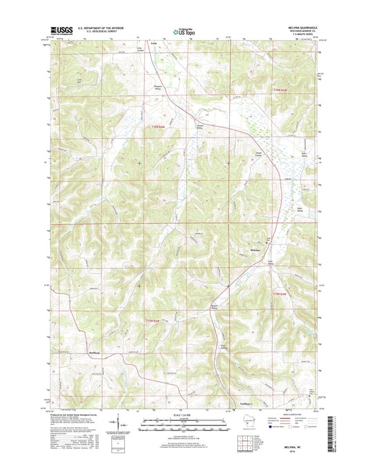 Melvina Wisconsin US Topo Map Image