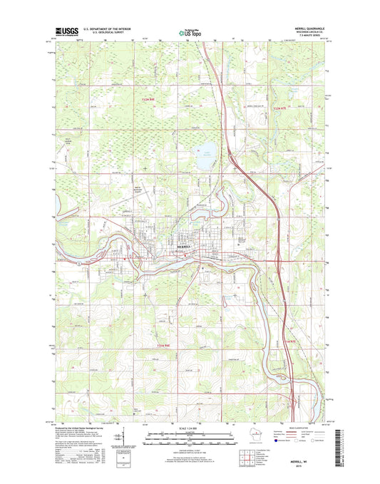 Merrill Wisconsin US Topo Map Image