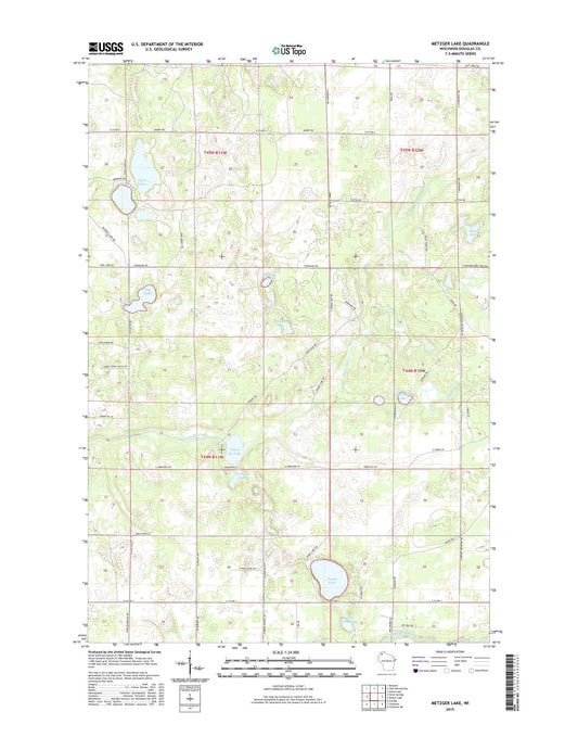 Metzger Lake Wisconsin US Topo Map Image