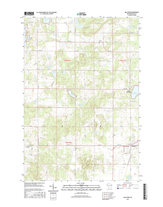 Milltown Wisconsin US Topo Map Image