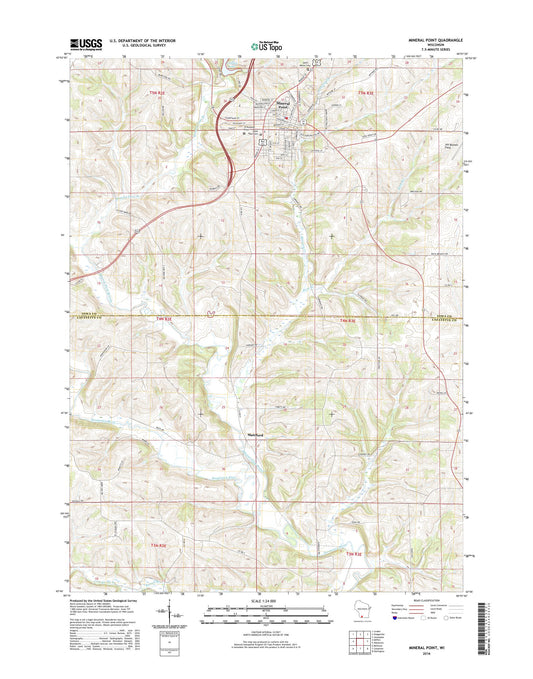Mineral Point Wisconsin US Topo Map Image