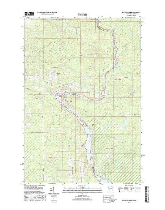 Miscauno Island Wisconsin US Topo Map Image