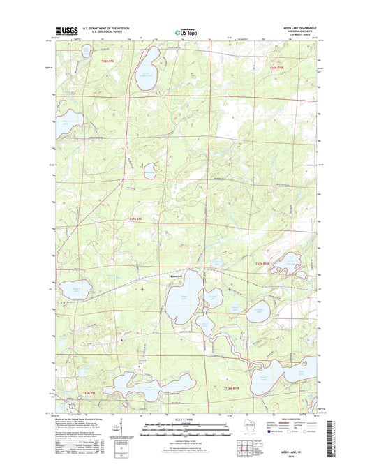 Moen Lake Wisconsin US Topo Map Image