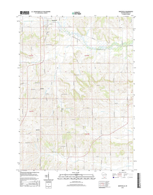 Monticello Wisconsin US Topo Map Image