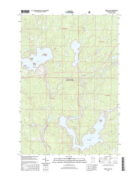 Moose Lake Wisconsin US Topo Map Image