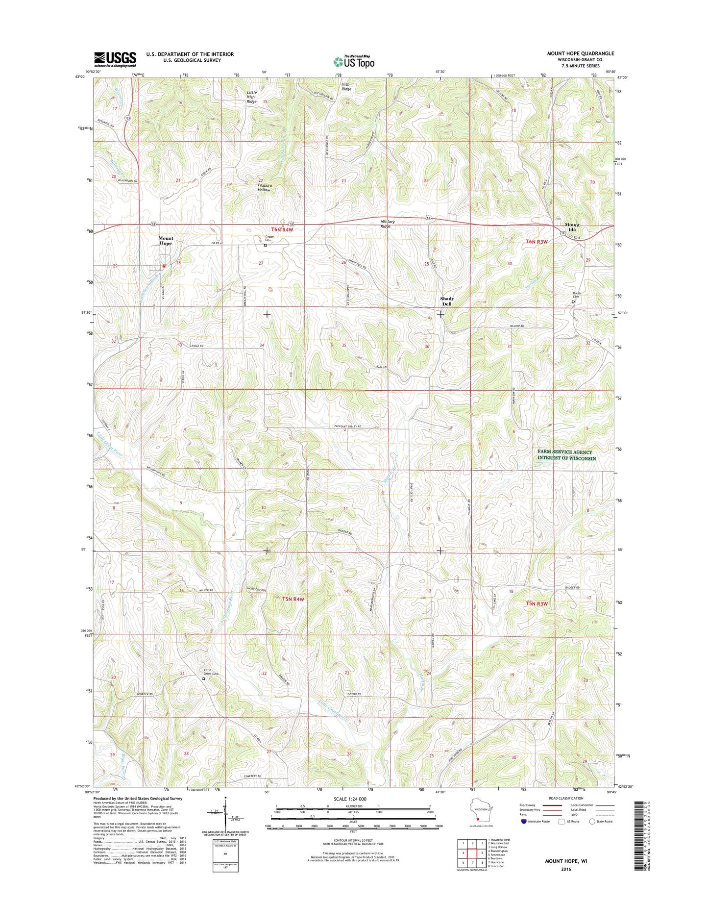Mount Hope Wisconsin US Topo Map Image