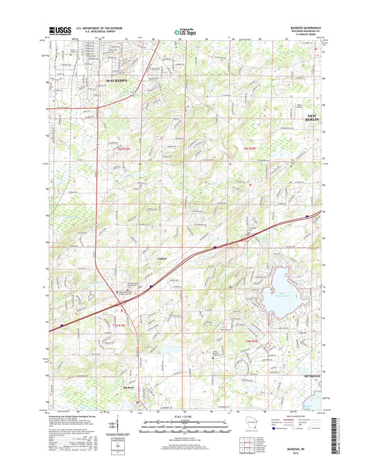 Muskego Wisconsin US Topo Map Image