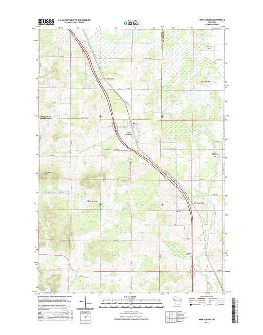 New Auburn Wisconsin US Topo Map Image