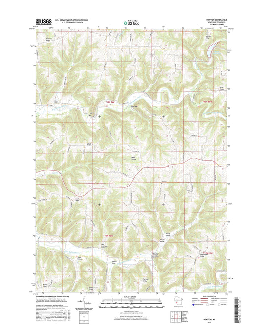 Newton Wisconsin US Topo Map Image