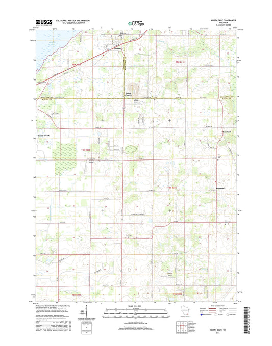 North Cape Wisconsin US Topo Map Image