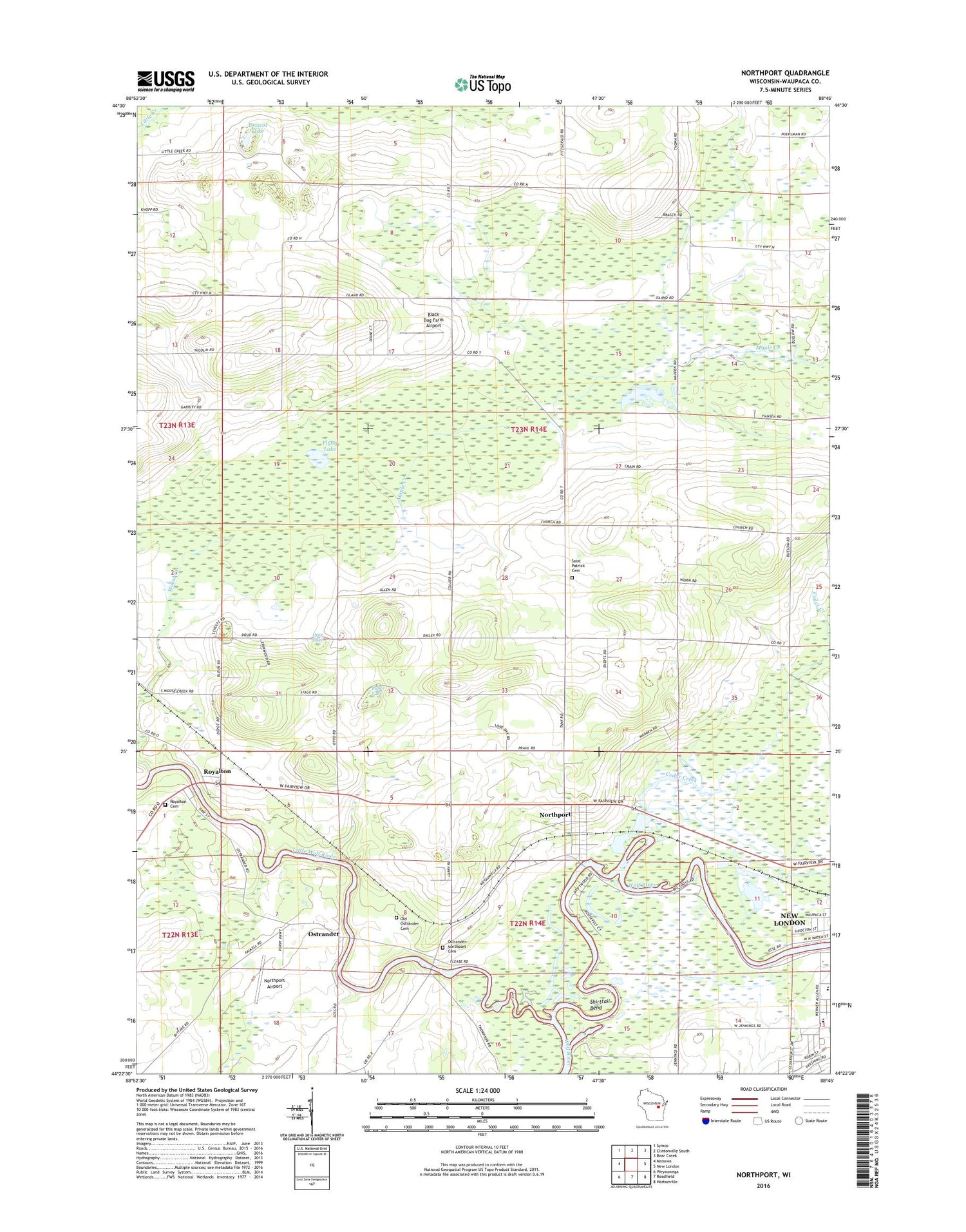Northport Wisconsin US Topo Map Image