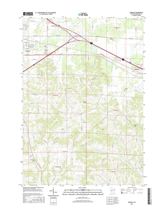 Oakdale Wisconsin US Topo Map Image