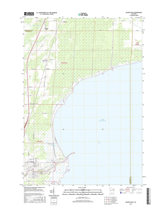 Oconto East Wisconsin US Topo Map Image