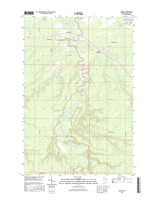 Odanah Wisconsin US Topo Map Image