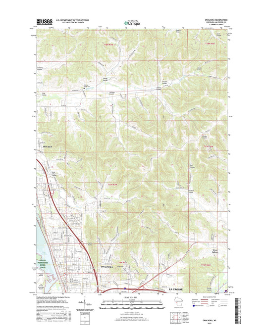 Onalaska Wisconsin US Topo Map Image
