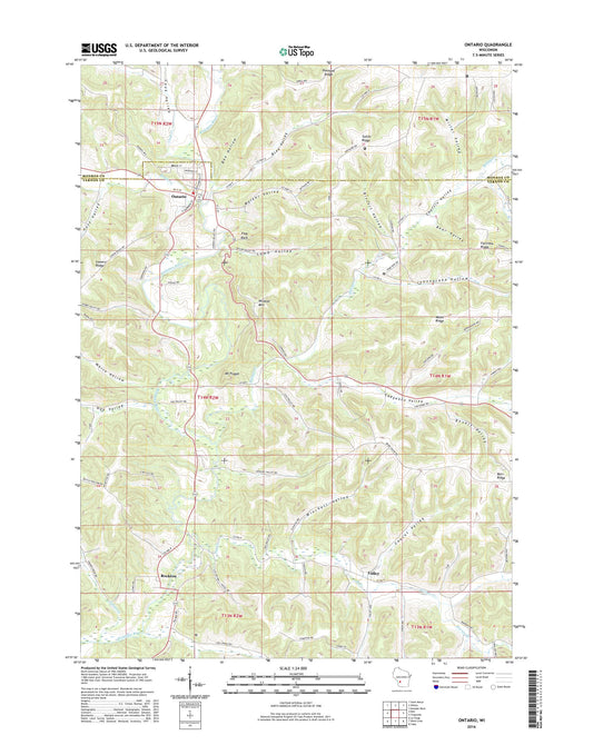 Ontario Wisconsin US Topo Map Image