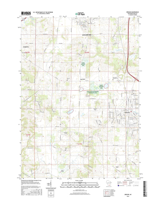 Oregon Wisconsin US Topo Map Image