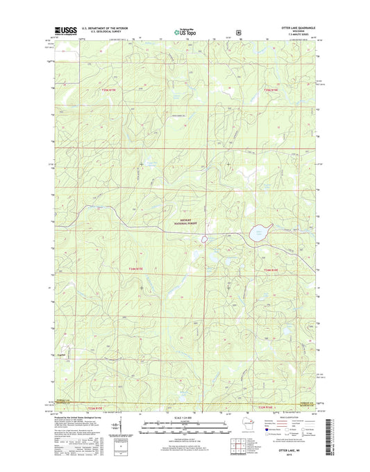 Otter Lake Wisconsin US Topo Map Image