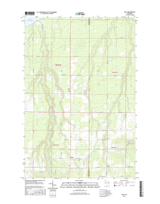 Oulu Wisconsin US Topo Map Image