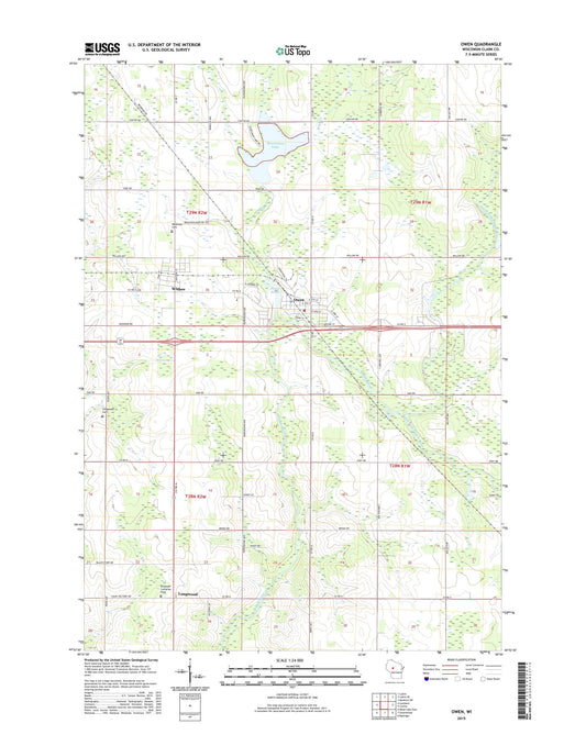 Owen Wisconsin US Topo Map Image