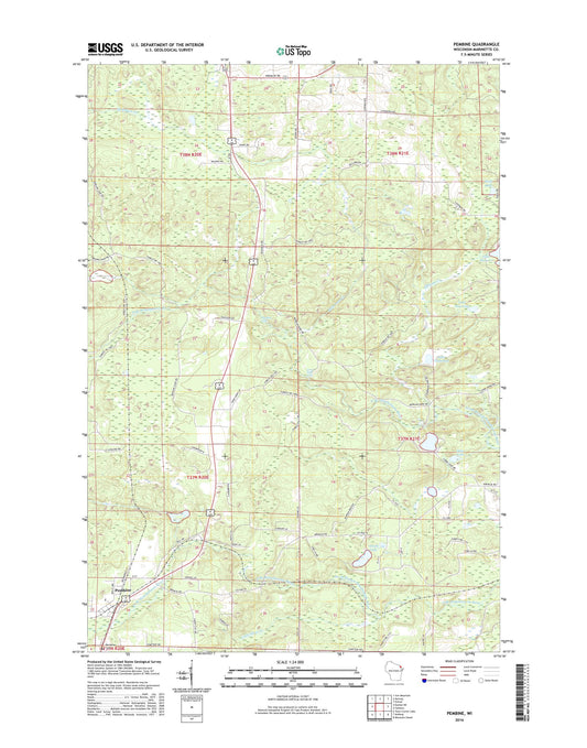 Pembine Wisconsin US Topo Map Image