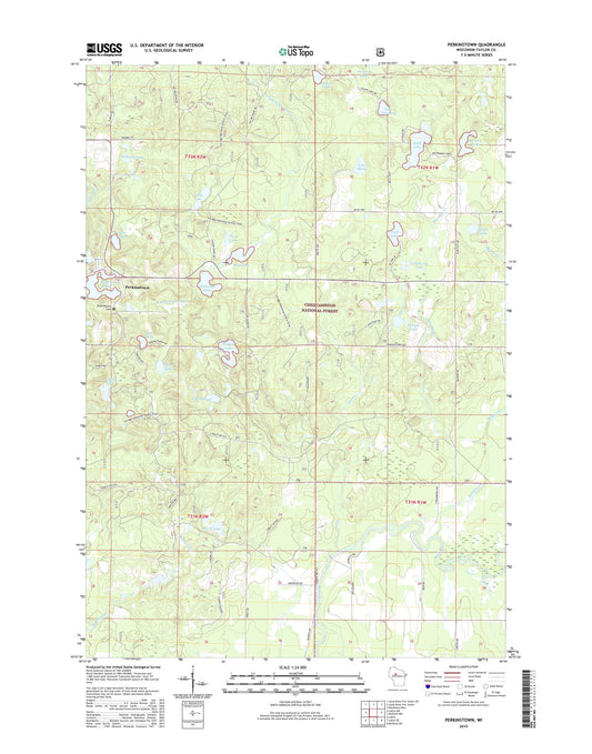 Perkinstown Wisconsin US Topo Map Image
