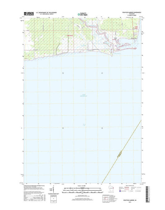 Peshtigo Harbor Wisconsin US Topo Map Image