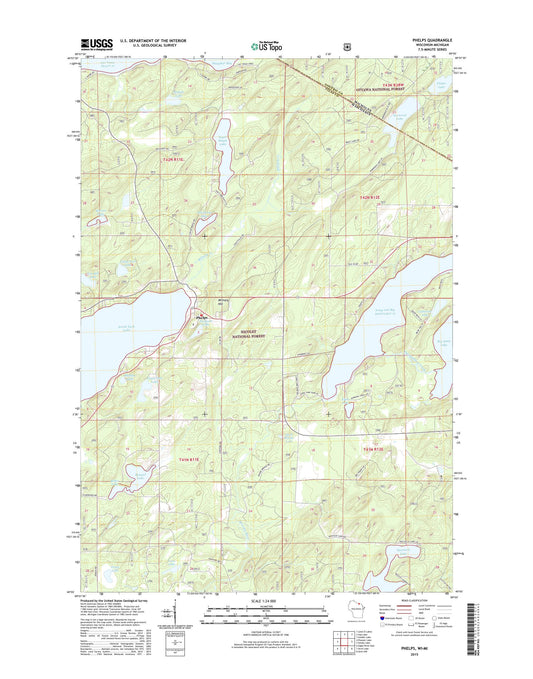 Phelps Wisconsin US Topo Map Image