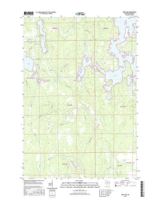 Pier Lake Wisconsin US Topo Map Image