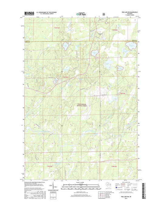 Pike Lake NW Wisconsin US Topo Map Image