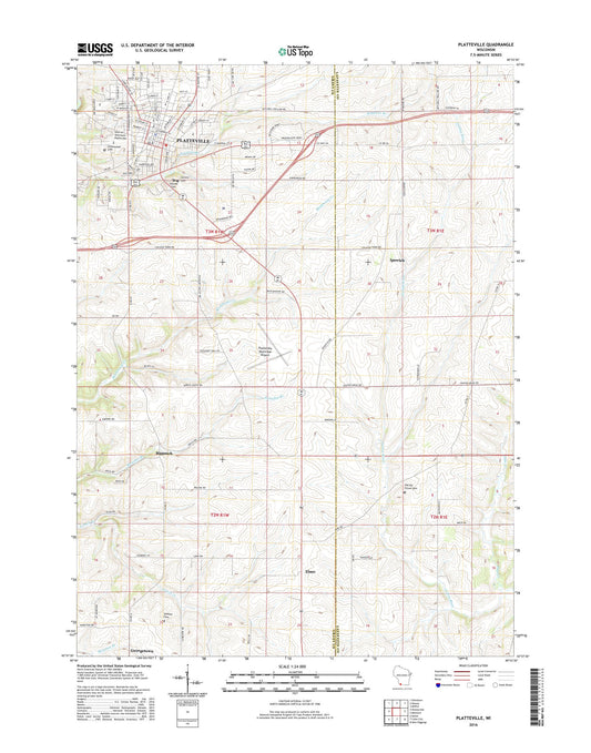 Platteville Wisconsin US Topo Map Image