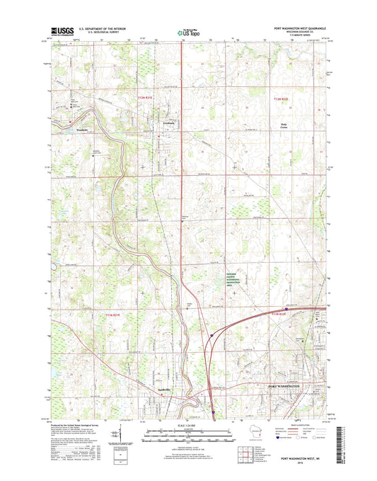 Port Washington West Wisconsin US Topo Map Image