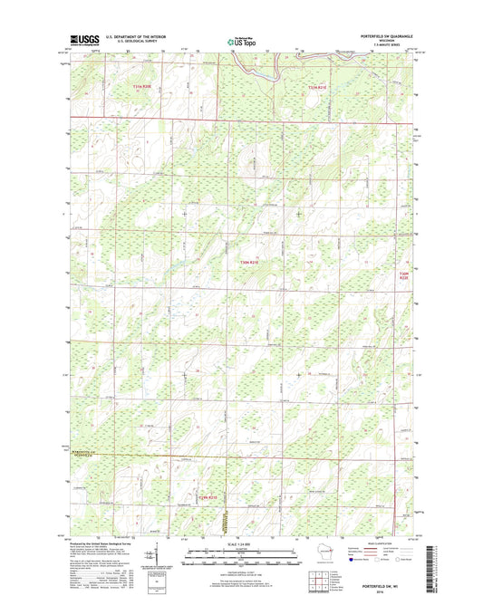 Porterfield SW Wisconsin US Topo Map Image