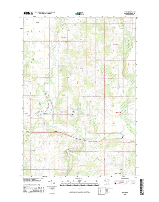 Poskin Wisconsin US Topo Map Image