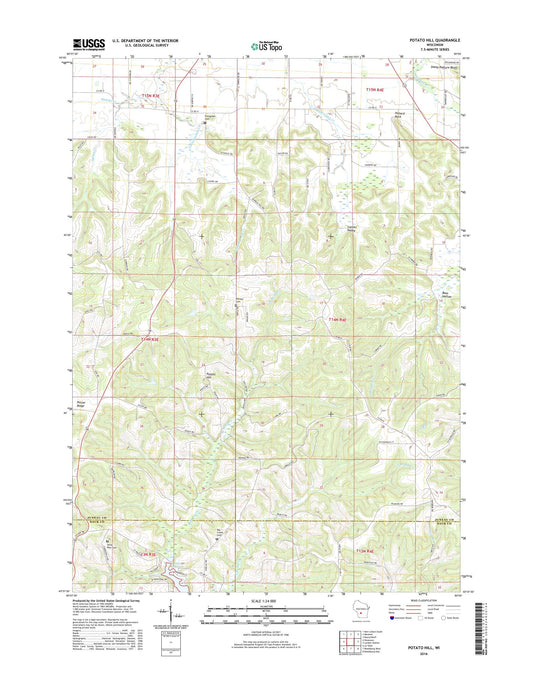 Potato Hill Wisconsin US Topo Map Image