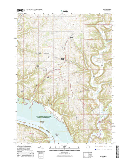 Potosi Wisconsin US Topo Map Image