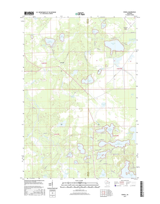 Powell Wisconsin US Topo Map Image