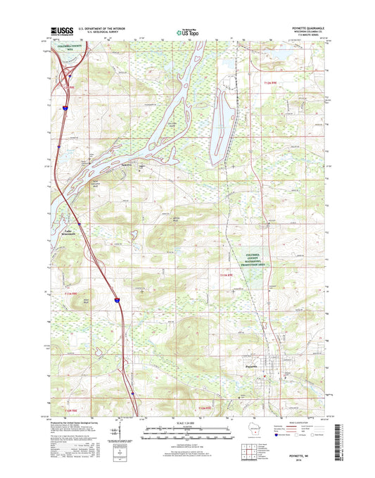 Poynette Wisconsin US Topo Map Image